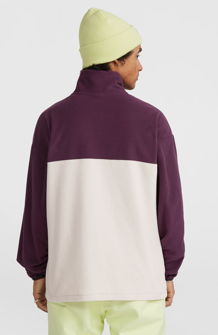 O'Riginals Polartec® 100 fleecetrui | Aubergine Colour Block