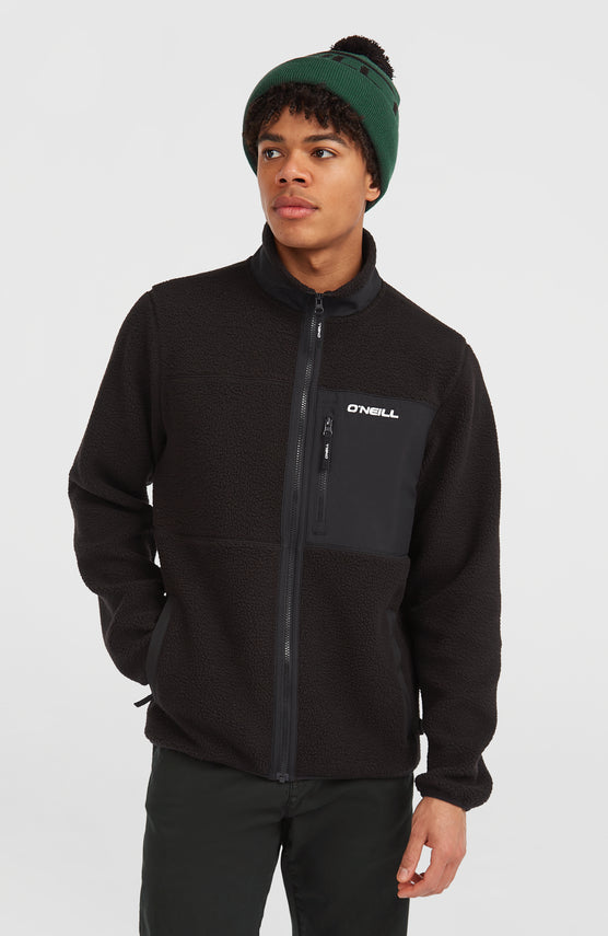 Must-Have High-Pile fleecevest met volledige rits | Black Out