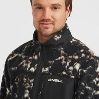Must-Have High-Pile fleecevest met volledige rits | Black/Beige Quarry