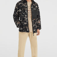 Must-Have High-Pile fleecevest met volledige rits | Black/Beige Quarry