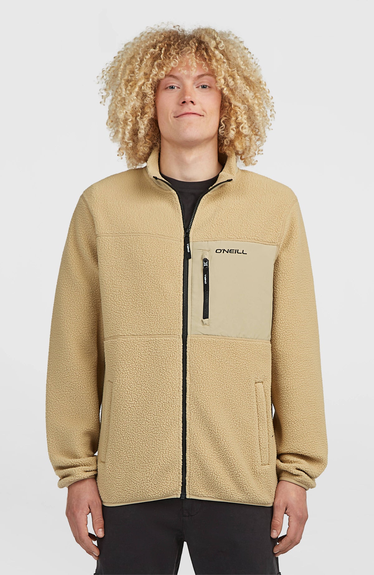 Must-Have High-Pile fleecevest met volledige rits | Olive Blush