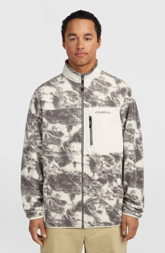 Must-Have High-Pile fleecevest met volledige rits | Grey Mountain Landscape