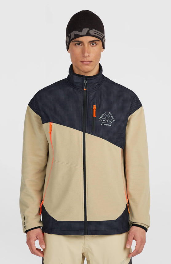 FWC'Peak Polartec® Fire Hyperfleece vest met volledige rits | Olive Blush Colour Block