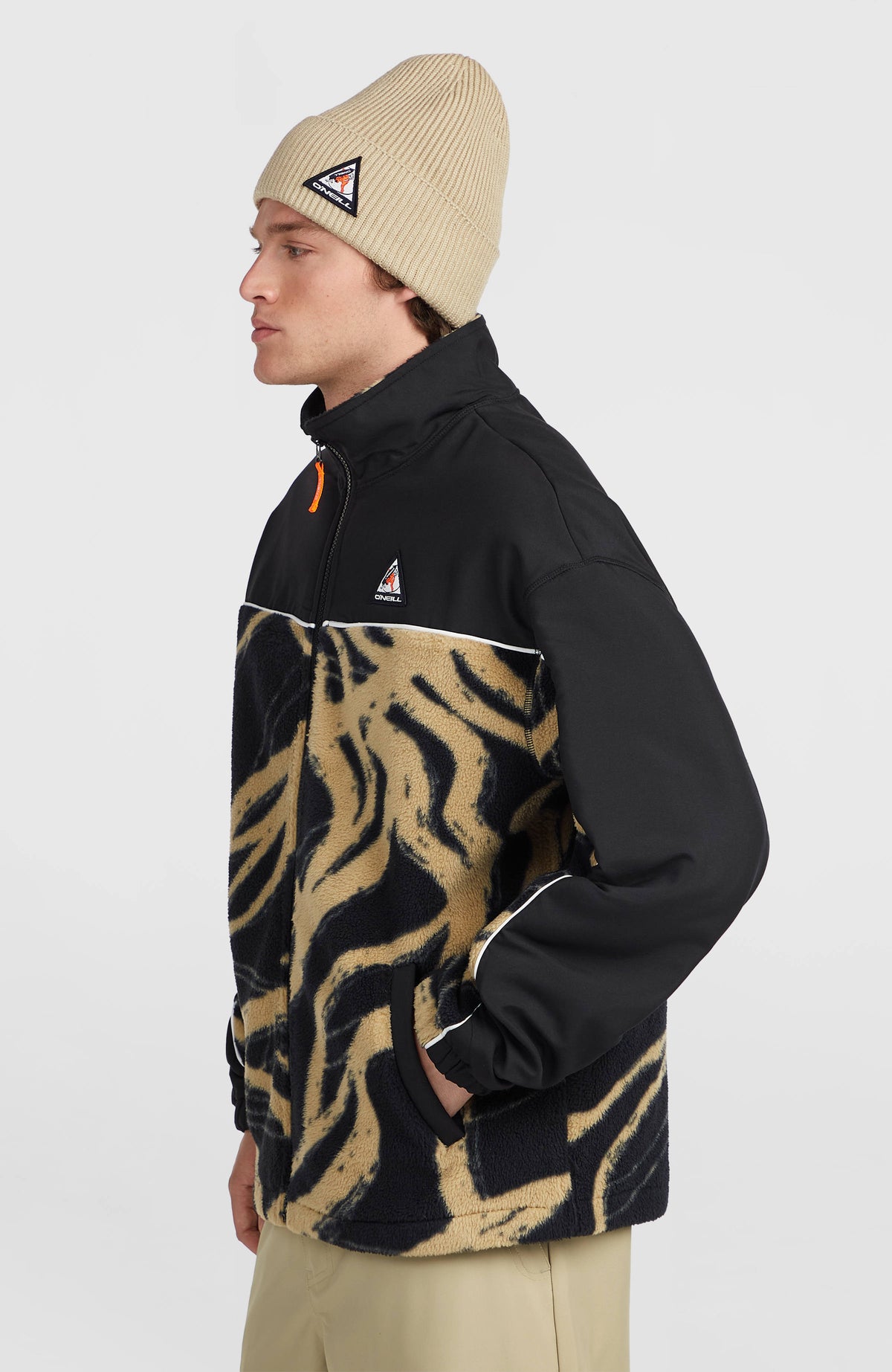 FWC'Play Hyperfleece vest met volledige rits | Beige Snowtracks