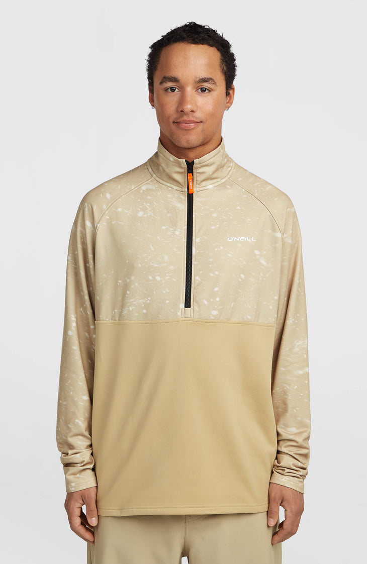 FWC'Cruz Printed fleecetrui met halve rits | Beige Snow Storm