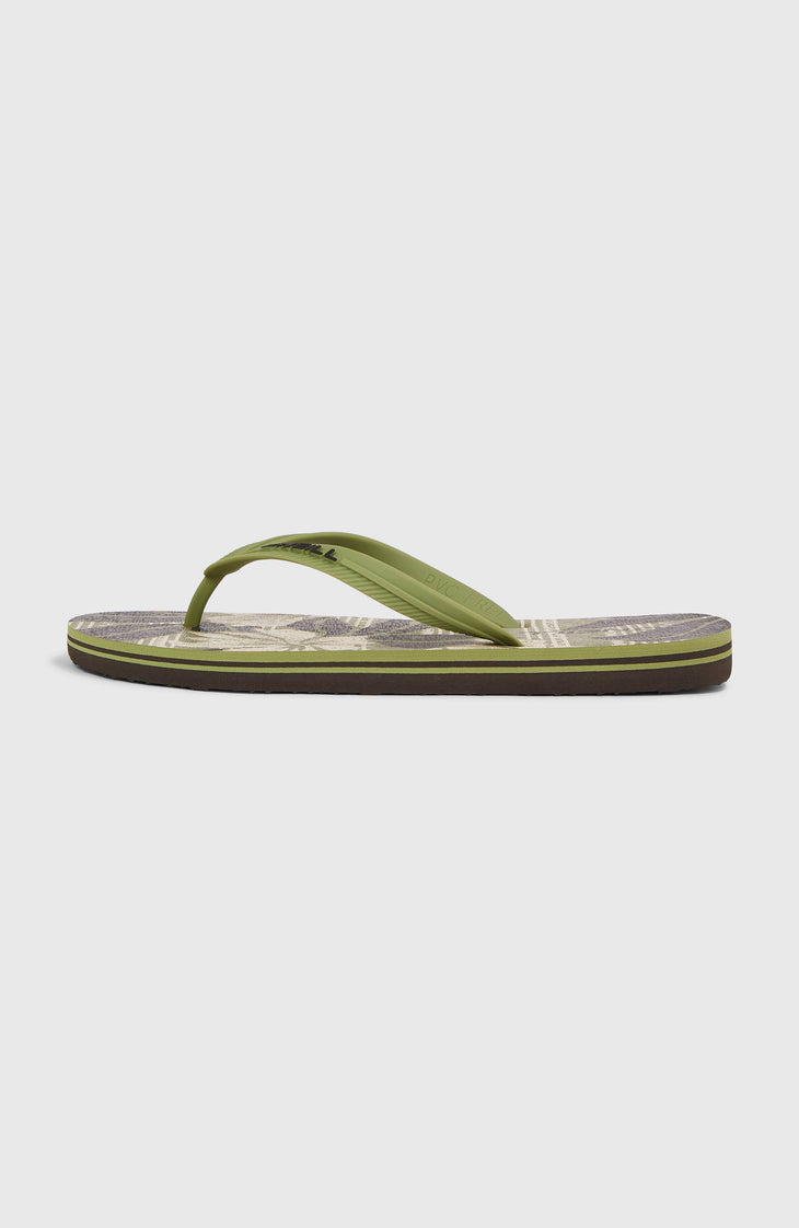 Profile Graphic slippers | Green Dusty Flower
