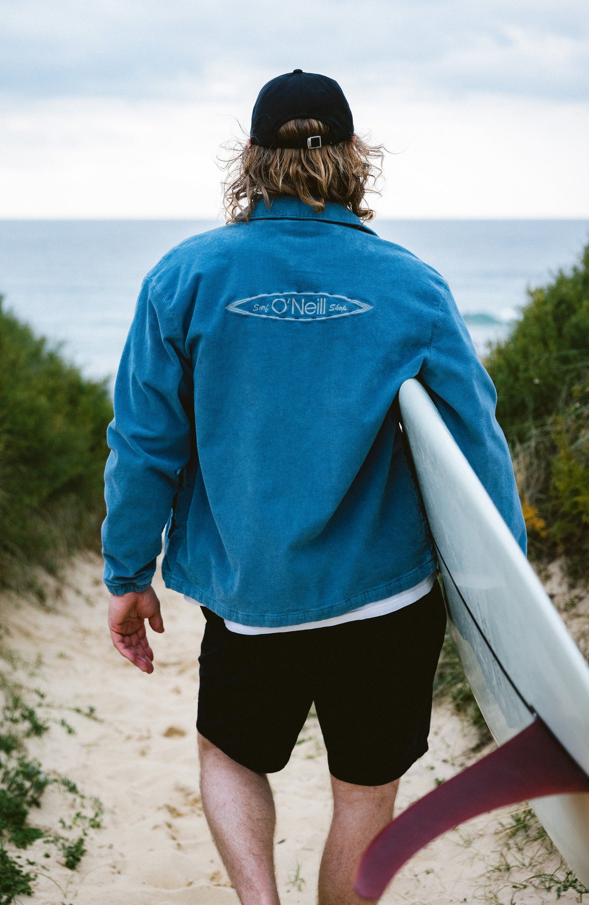 Cord Coach jas | Copen Blue