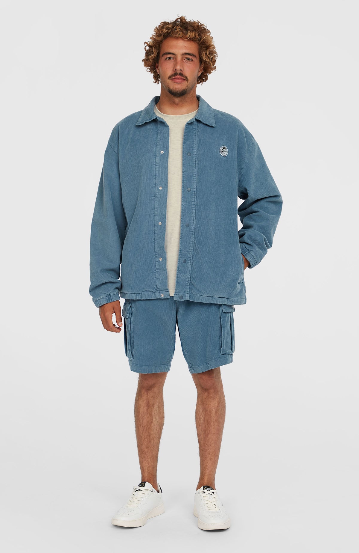 Cord Coach jas | Copen Blue