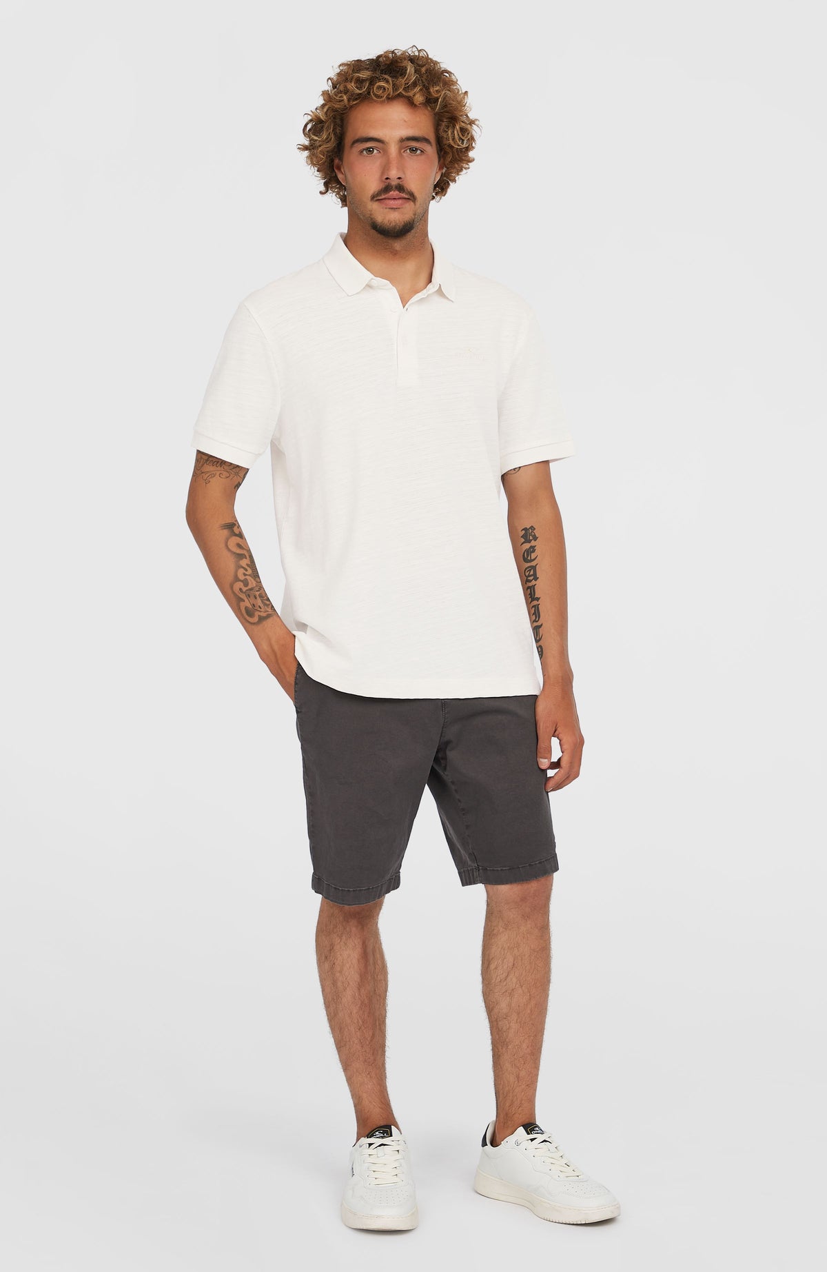Slub Small Logo polo | Snow White
