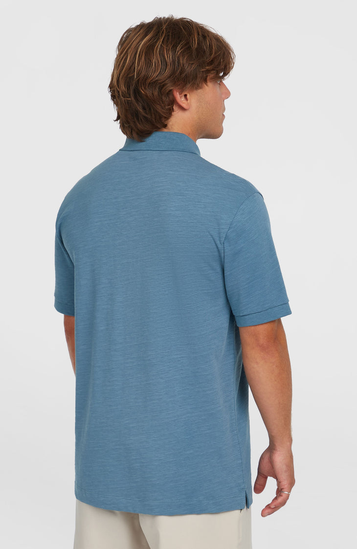 Slub Small Logo polo | Copen Blue