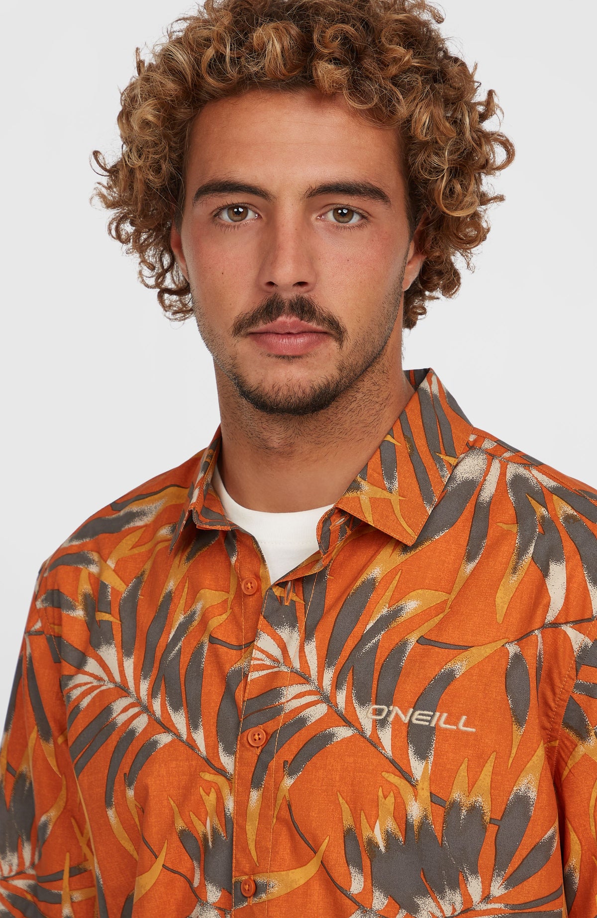 Print overhemd | Orange Dipped Leaves