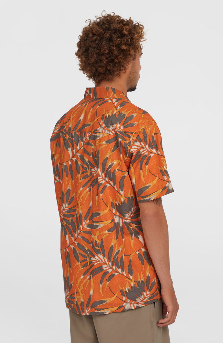 Print overhemd | Orange Dipped Leaves