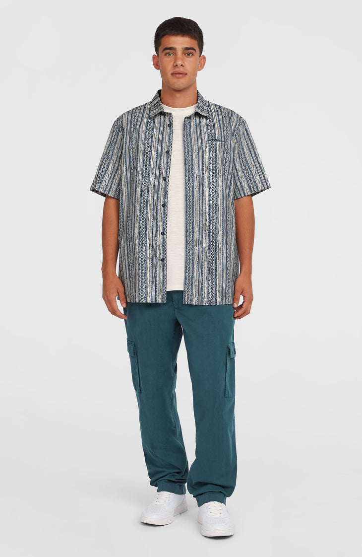 Print overhemd | Blue Pressed Lines