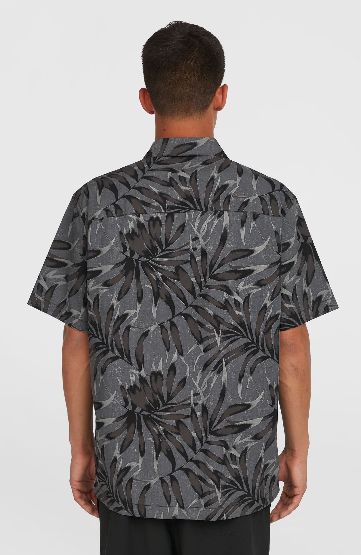 Print overhemd | Black Dipped Leaves
