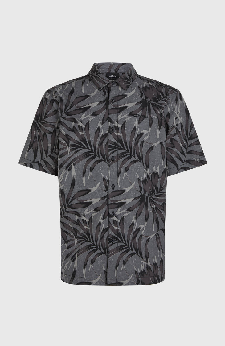 Print overhemd | Black Dipped Leaves