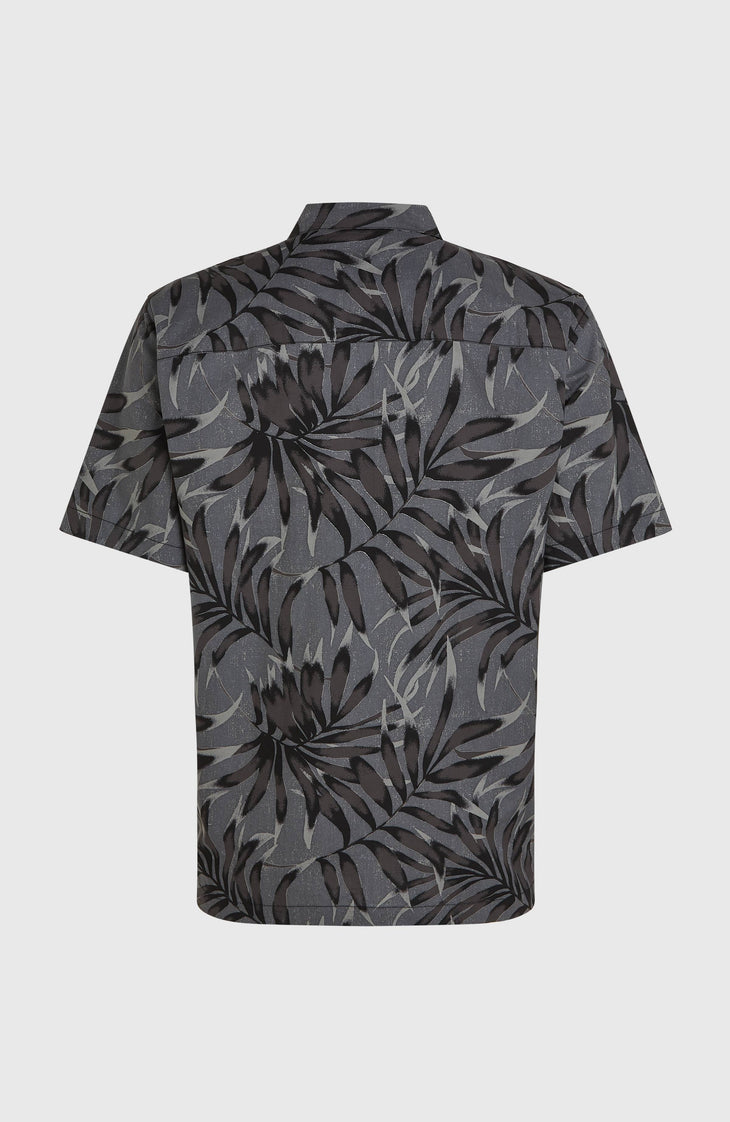 Print overhemd | Black Dipped Leaves