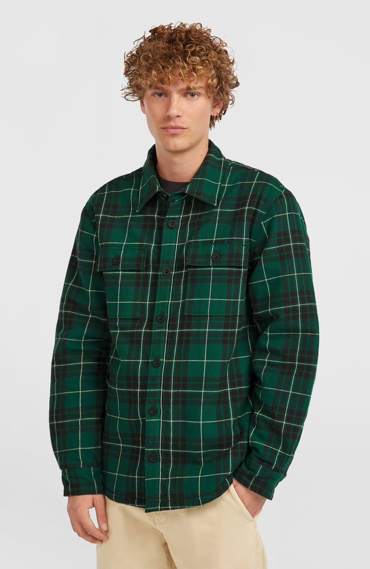 Must-Have overhemd met fleecevoering | Green Flannel Check