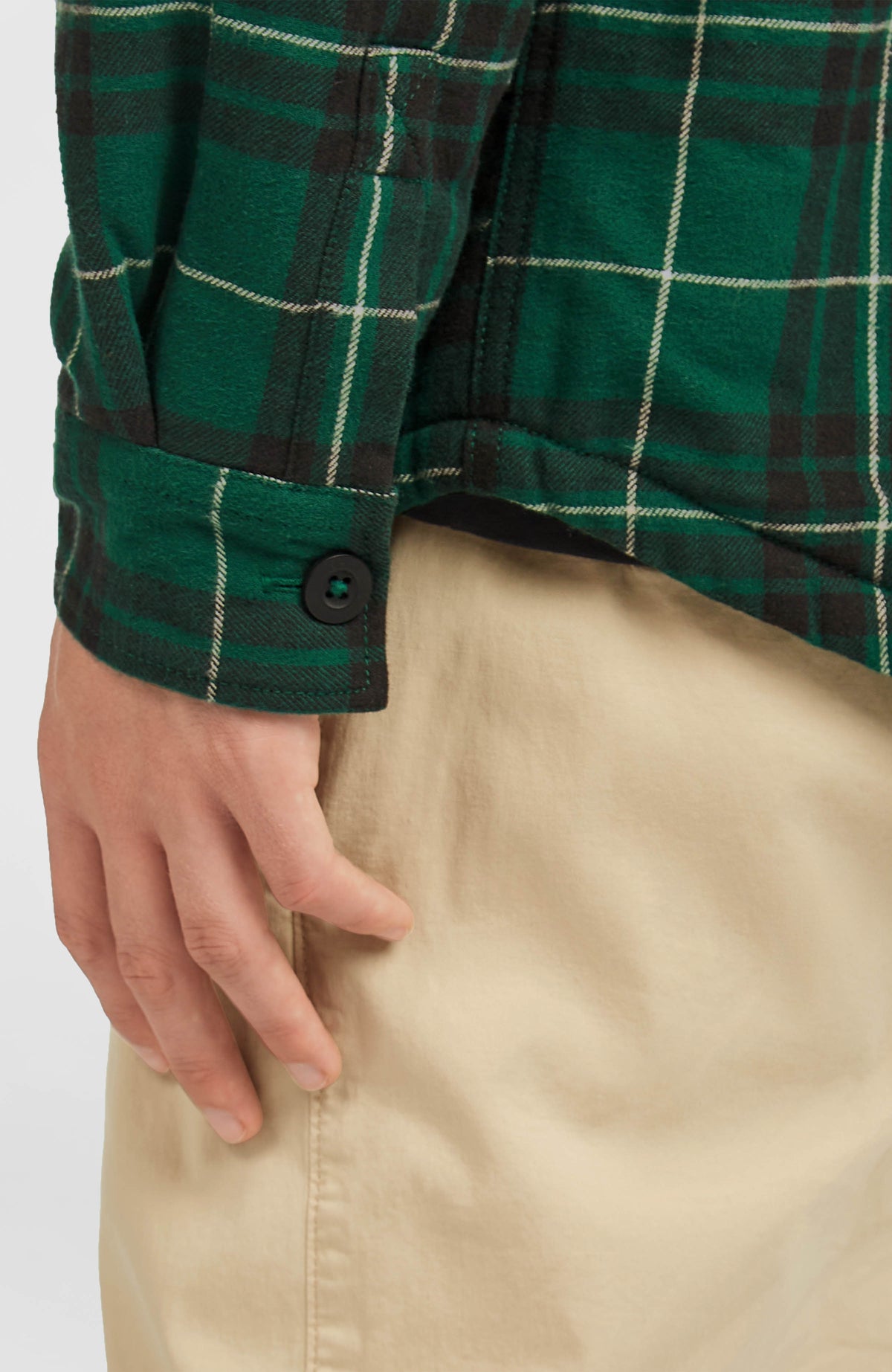 Must-Have overhemd met fleecevoering | Green Flannel Check