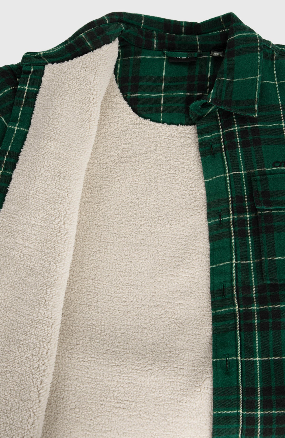 Must-Have overhemd met fleecevoering | Green Flannel Check