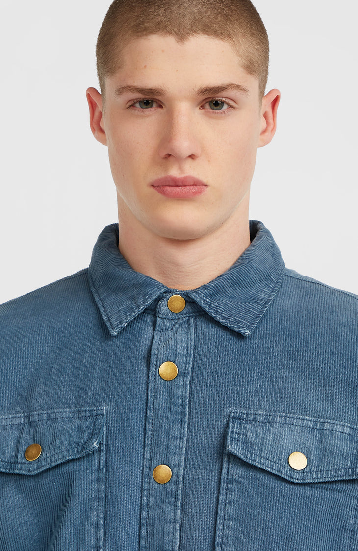 O'Riginals Corduroy overshirt met fleecevoering | Mozart Blue
