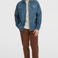O'Riginals Corduroy overshirt met fleecevoering | Mozart Blue