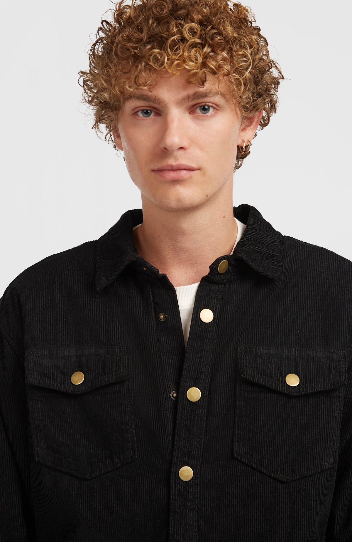 O'Riginals Corduroy overshirt met fleecevoering | Black Out