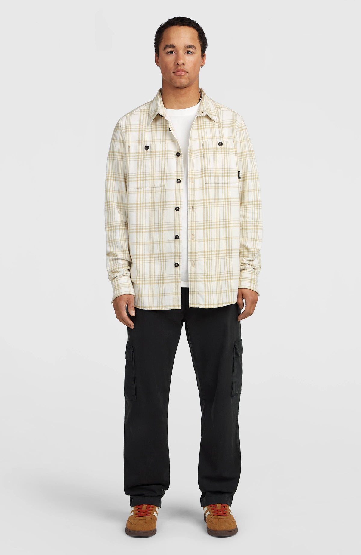 Must-Have flanellen overhemd | Beige Big Check Plaid
