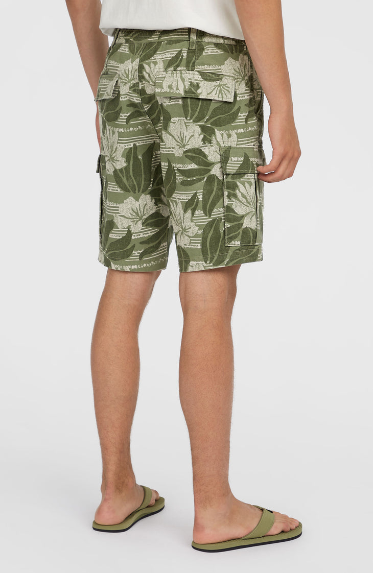Essentials cargoshort | Green Tonal Dusty Flower