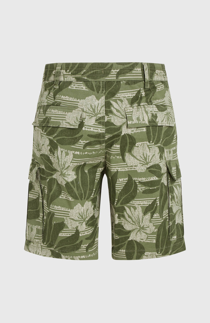 Essentials cargoshort | Green Tonal Dusty Flower