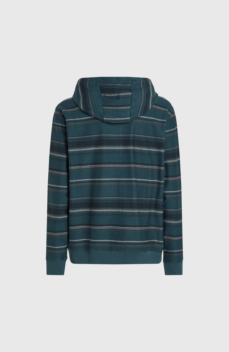 Bavaro capuchonvest met volledige rits | Blue Ikat Stripe
