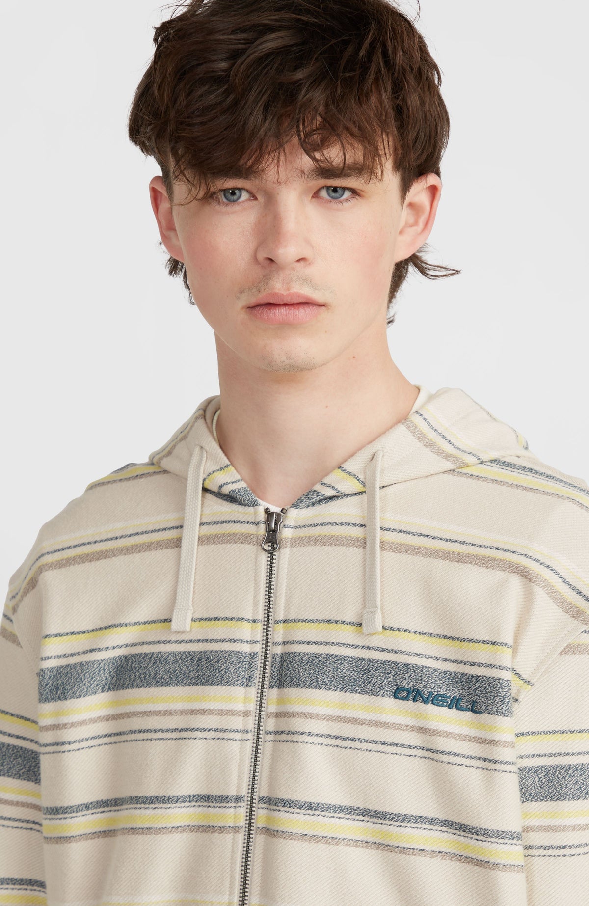 Bavaro capuchonvest met volledige rits | Grey Vintage Stripe