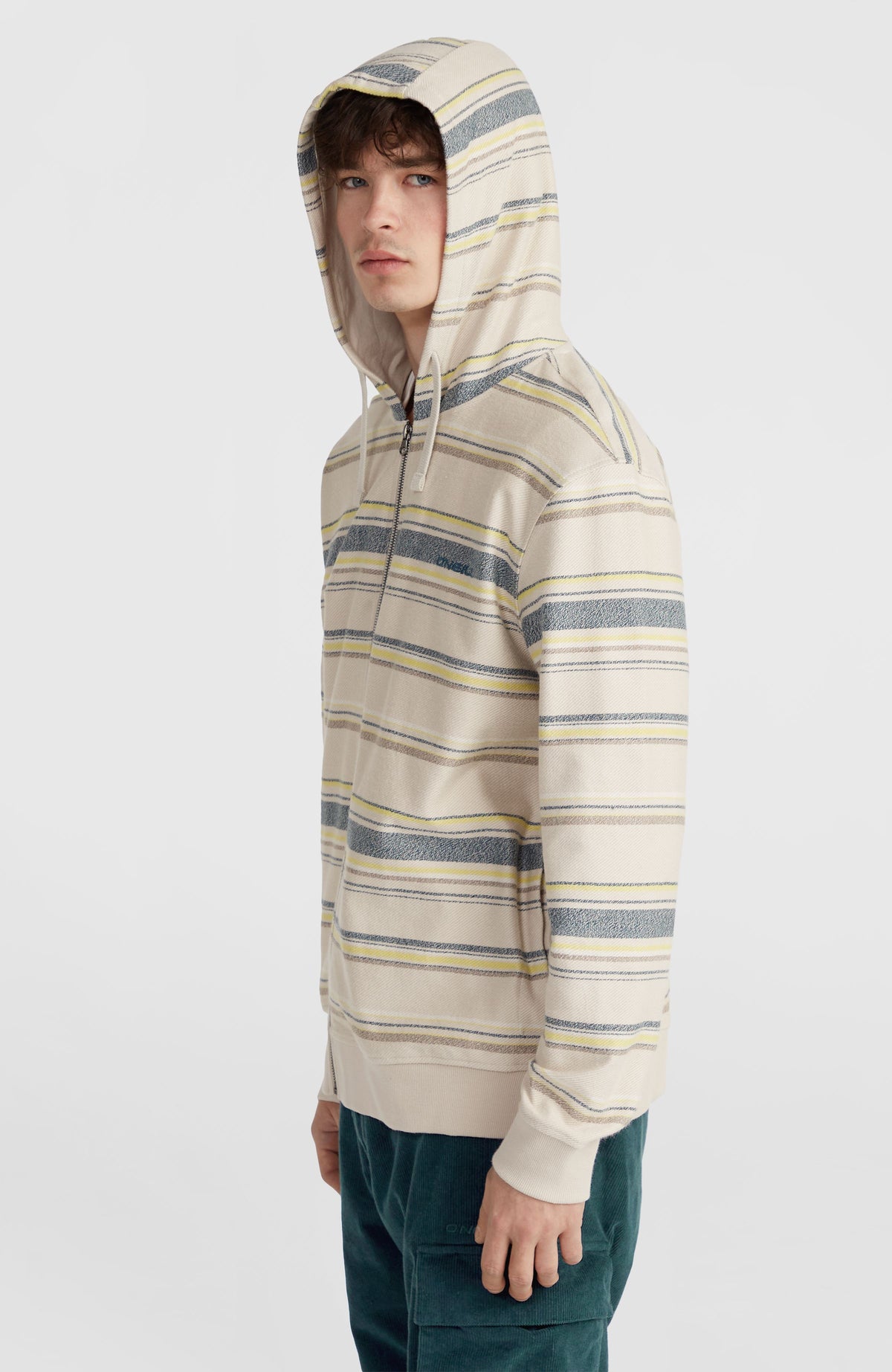 Bavaro capuchonvest met volledige rits | Grey Vintage Stripe