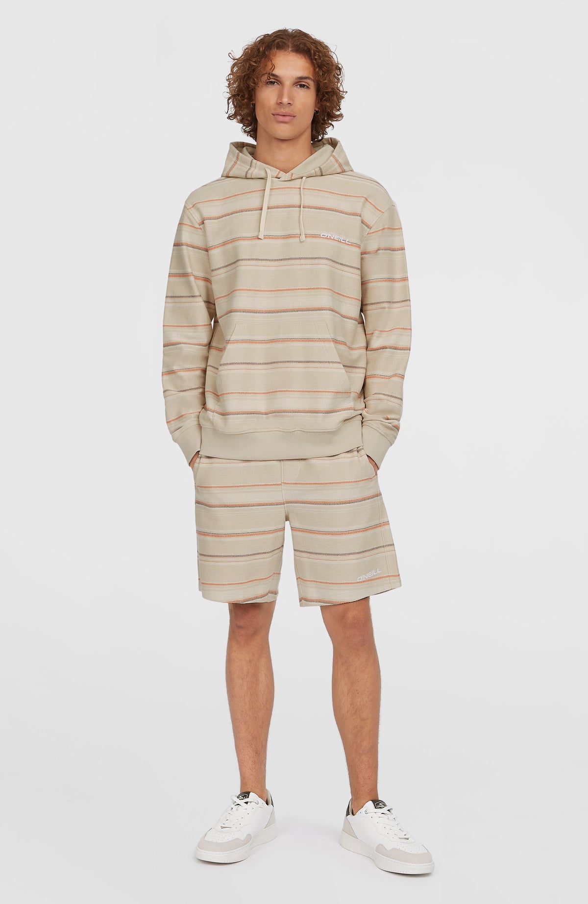 Bavaro hoodie | Beige/Orange Bavaro Stripe