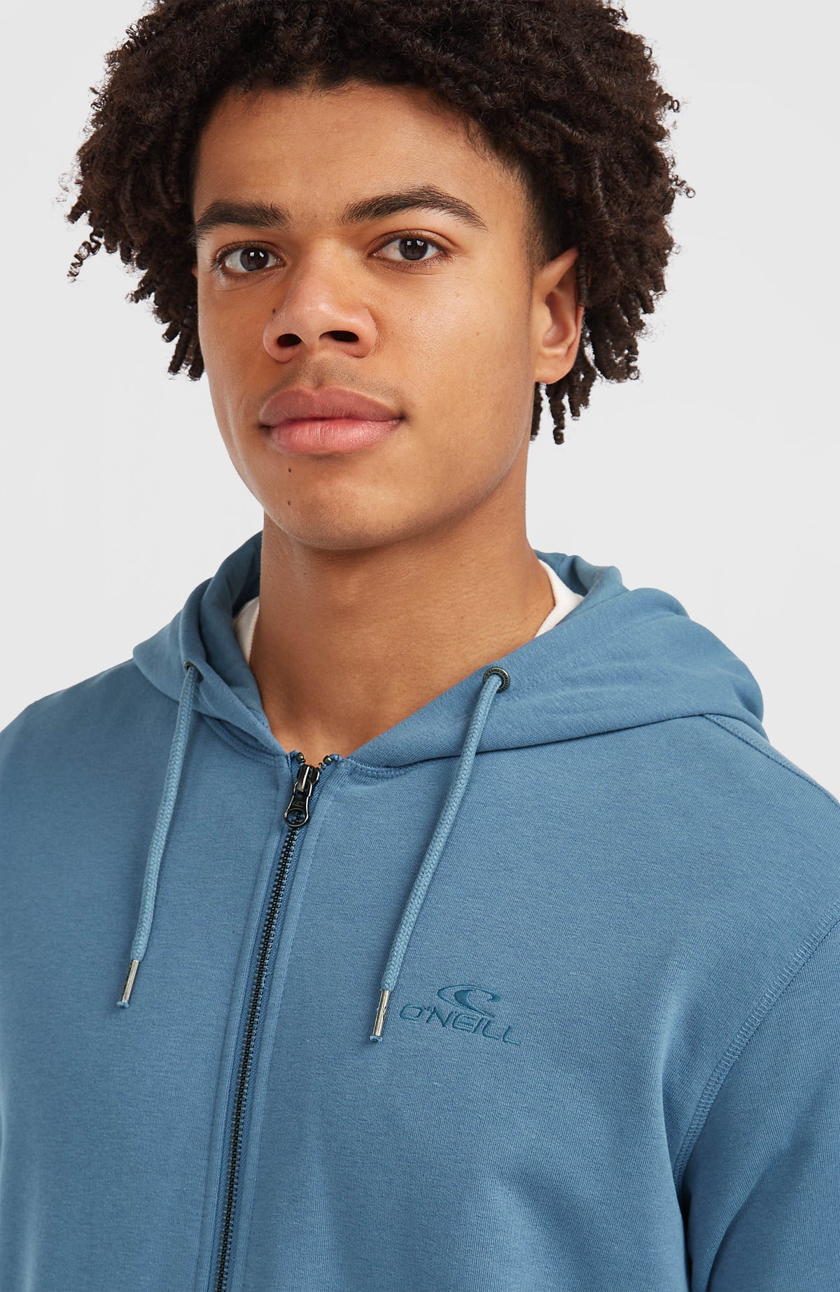 Small Logo hoodie met volledige rits | Mozart Blue