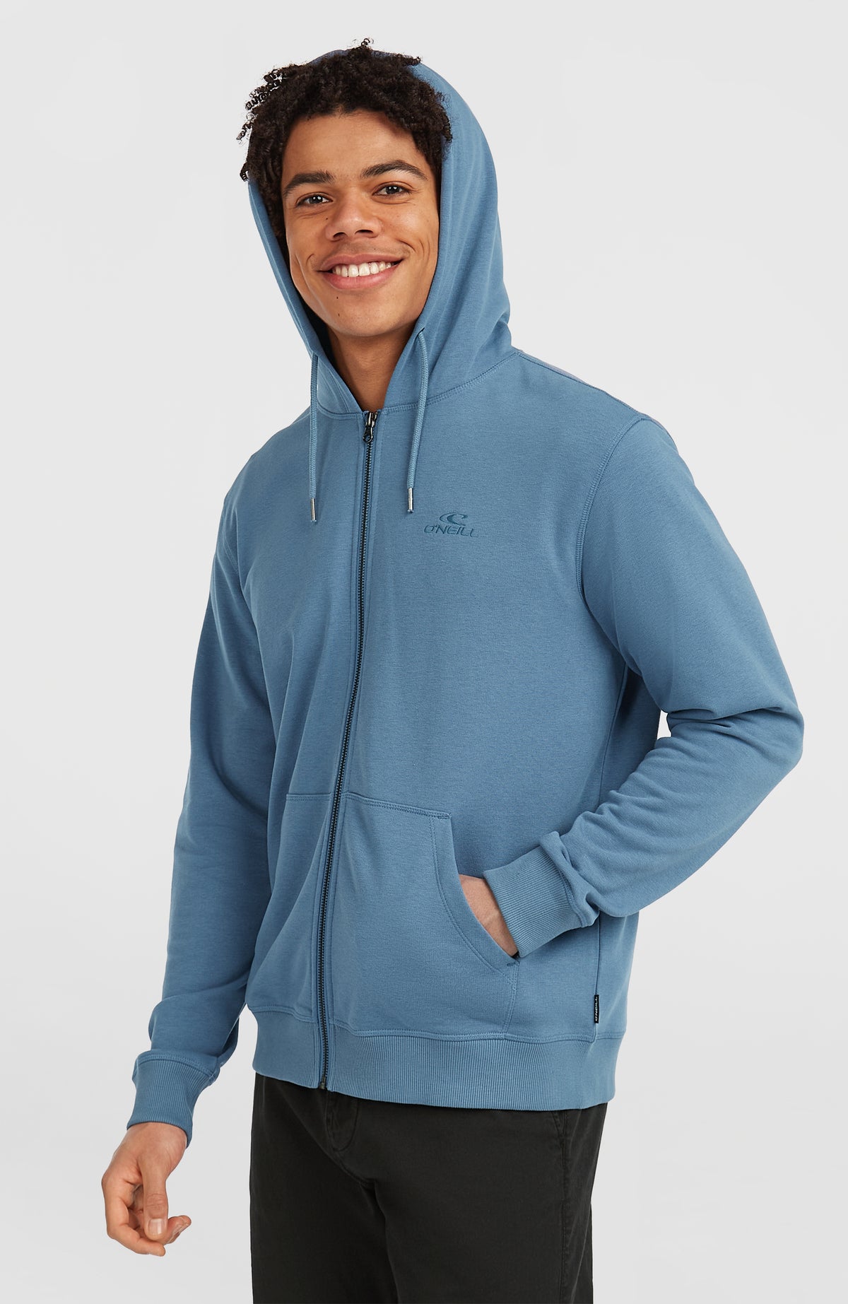 Small Logo hoodie met volledige rits | Mozart Blue
