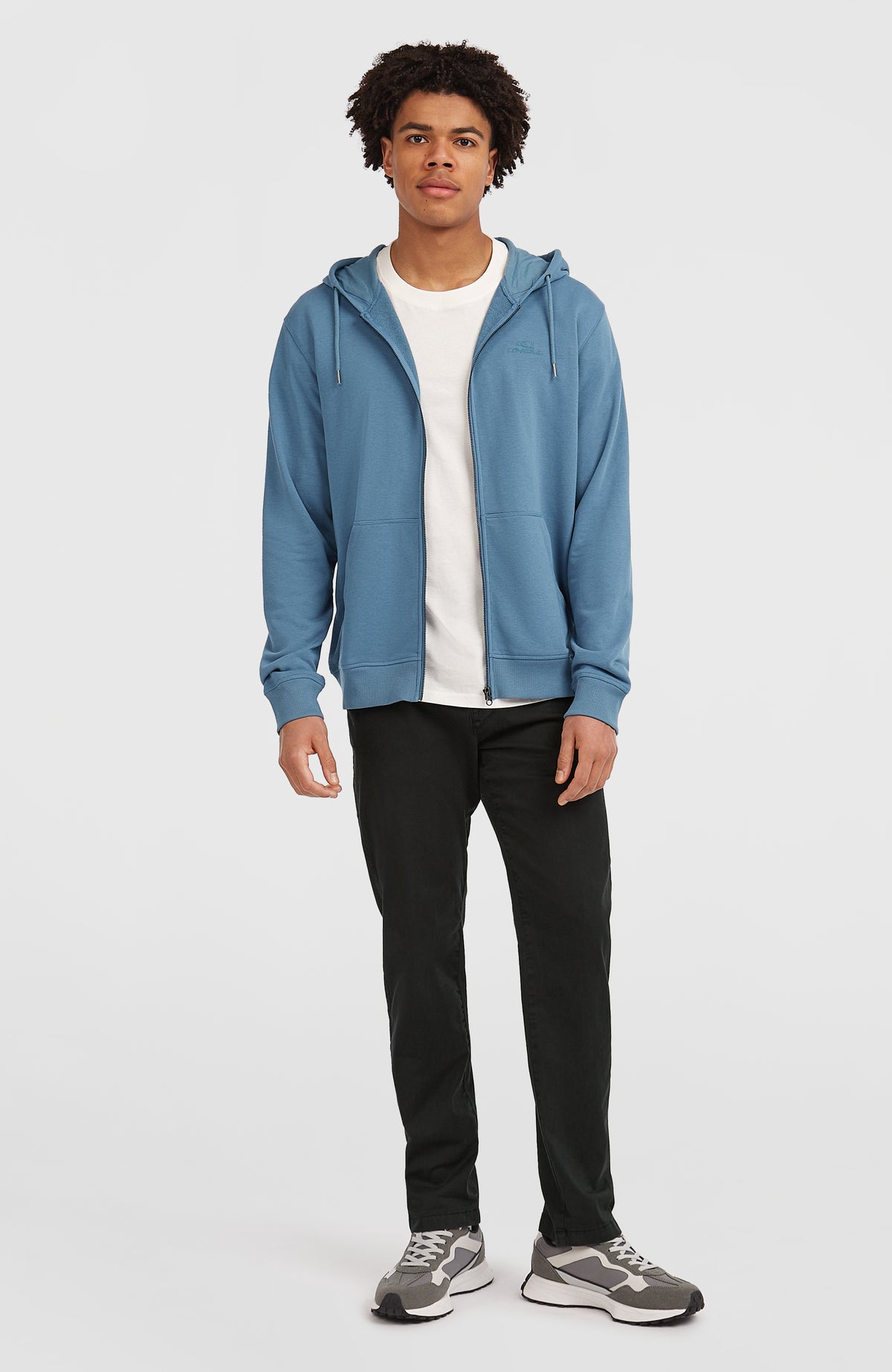 Small Logo hoodie met volledige rits | Mozart Blue