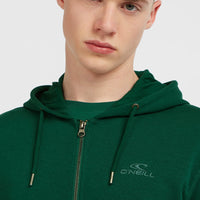 Small Logo hoodie met volledige rits | Emerald Envy