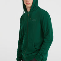 Small Logo hoodie met volledige rits | Emerald Envy
