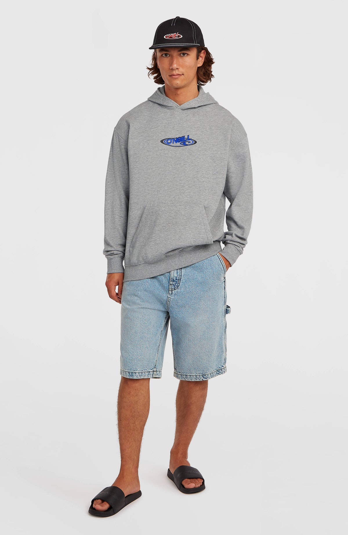 Essentials 90s Logo hoodie | Silver Melee