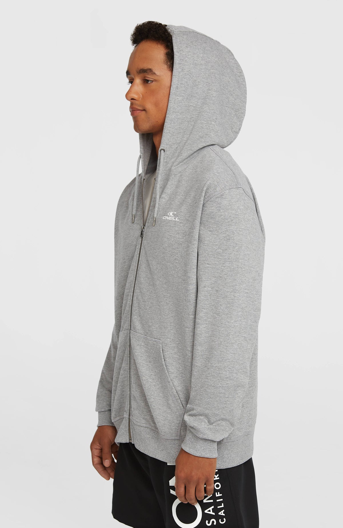 Small Logo hoodie met volledige rits | Silver Melee