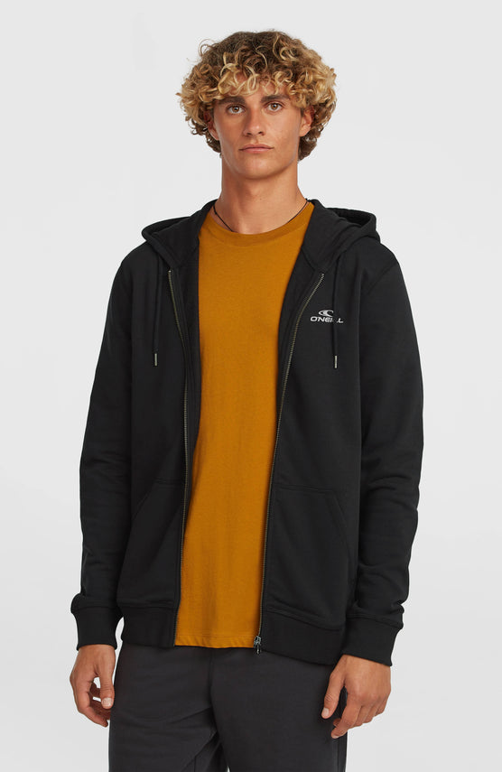 Small Logo hoodie met volledige rits | Black Out