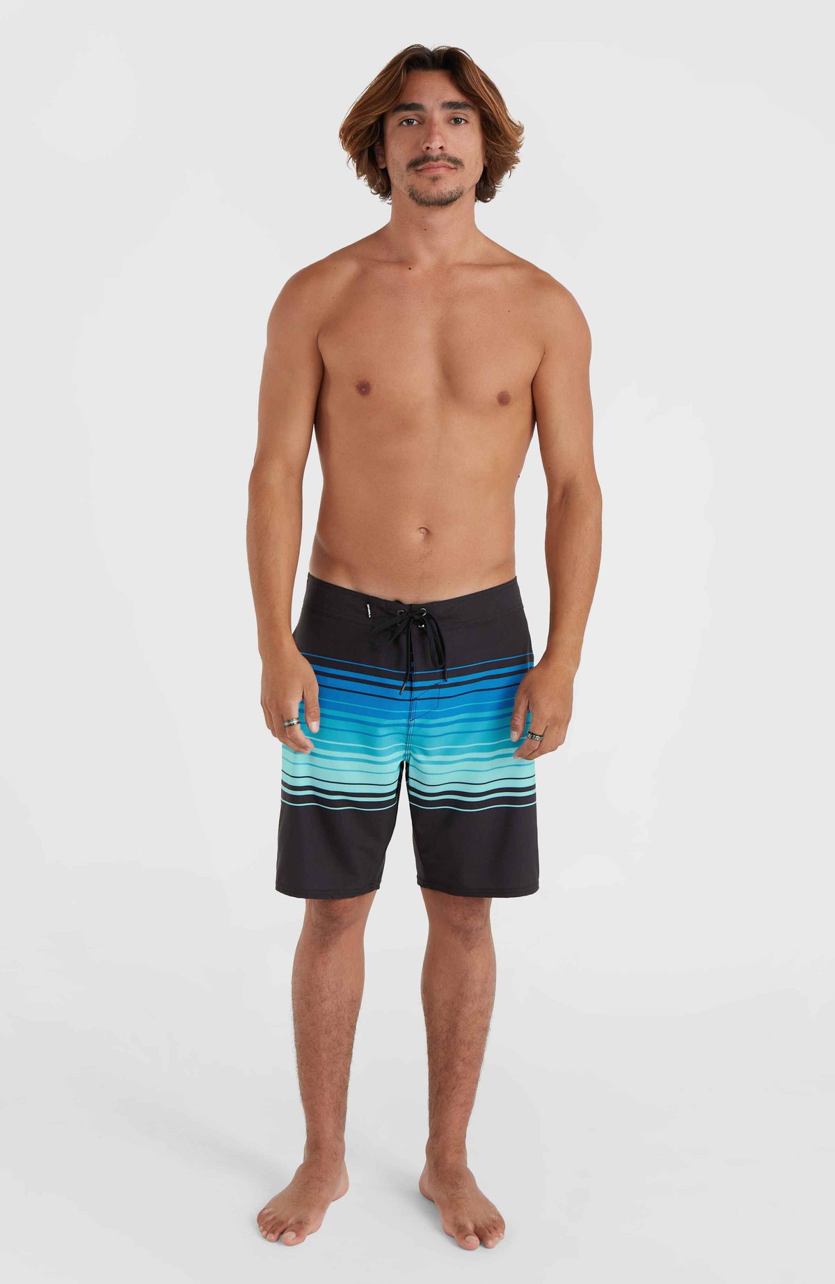 Hyperfreak Heat Stripe Line 19'' boardshort | Black Stripe Panel