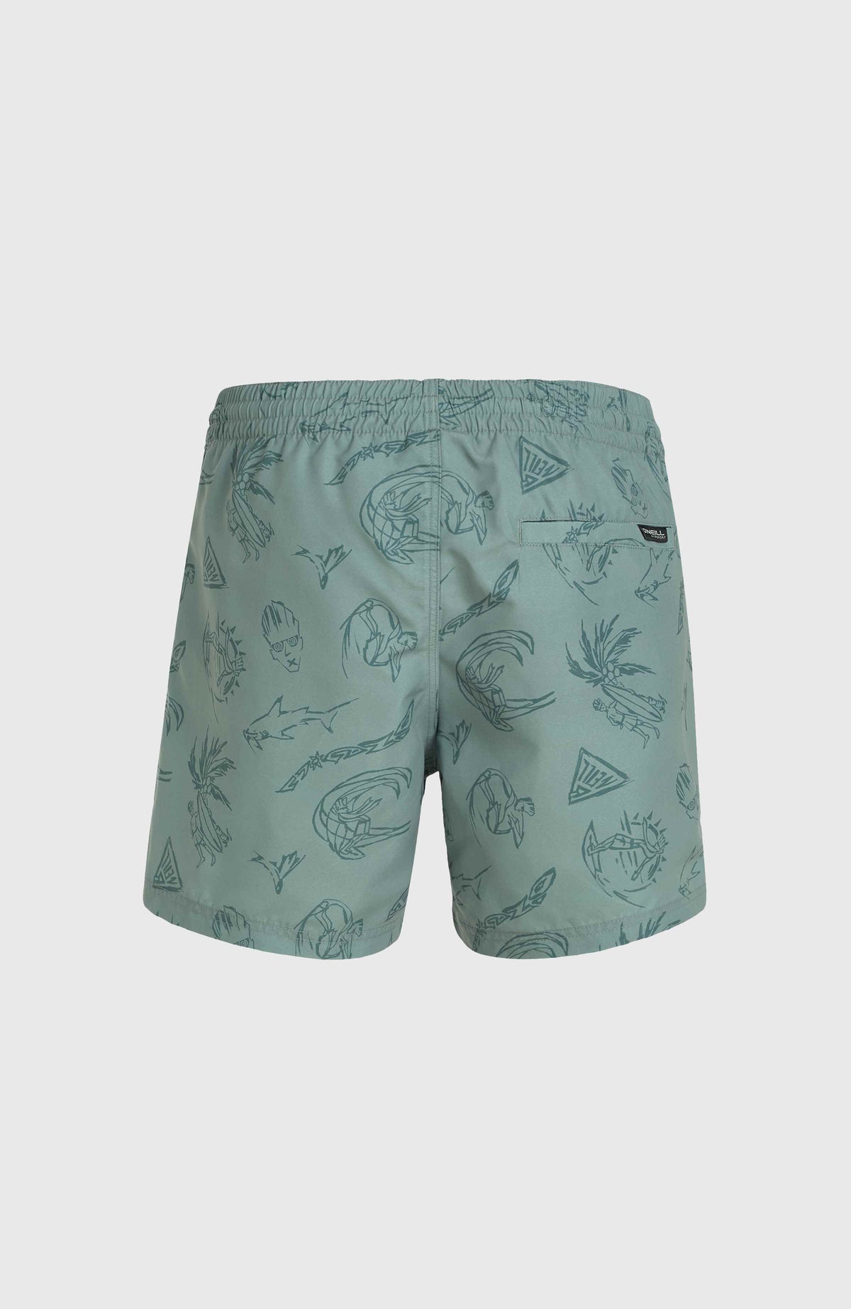 Mix and Match Cali Print 15'' zwembroek | Green Vintage Surfer