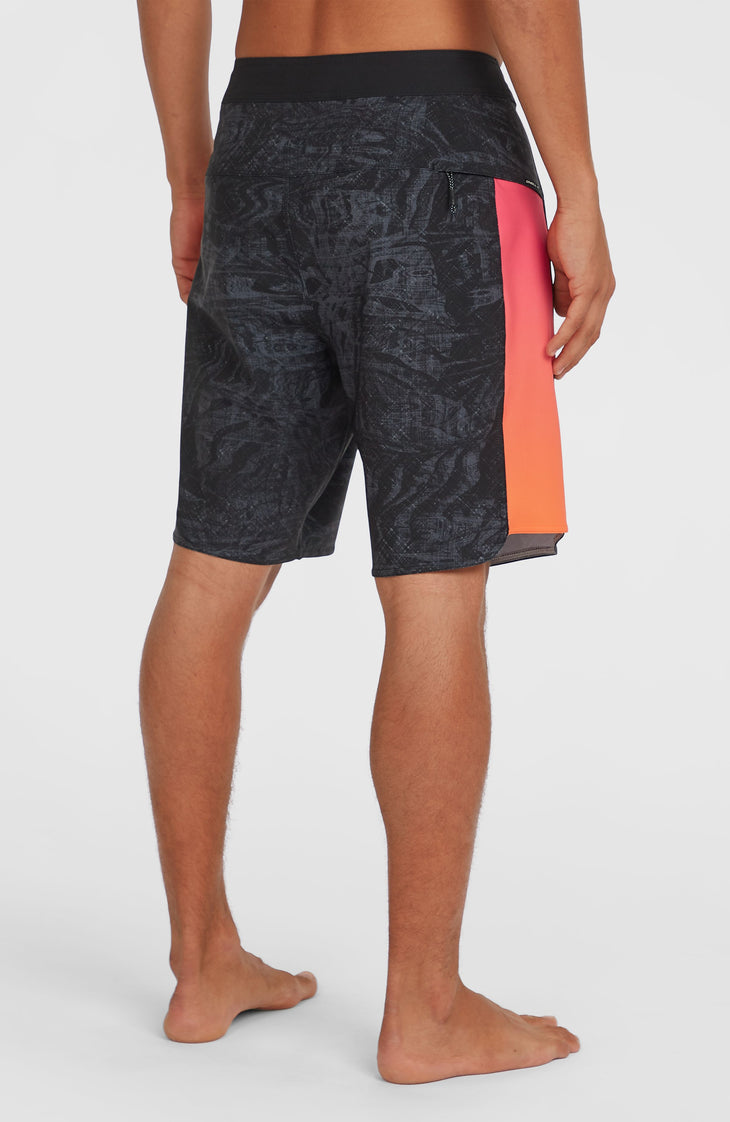 Hyperfreak Tech Panel 19'' boardshort | Black Pink/Orange Panel