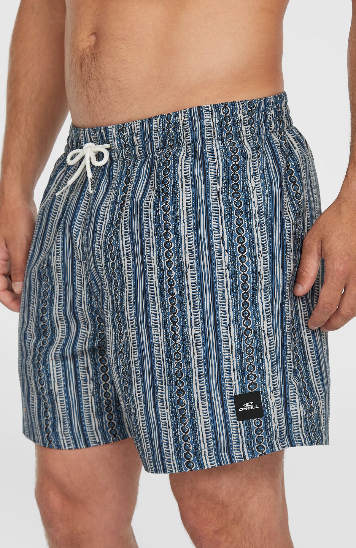 Cali Print 15'' zwembroek | Blue Pressed Lines