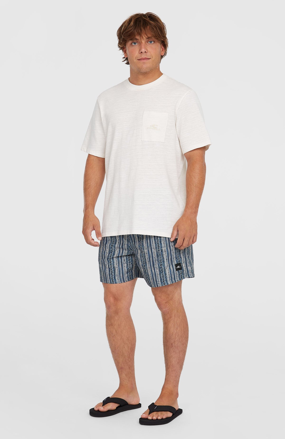 Cali Print 15'' zwembroek | Blue Pressed Lines