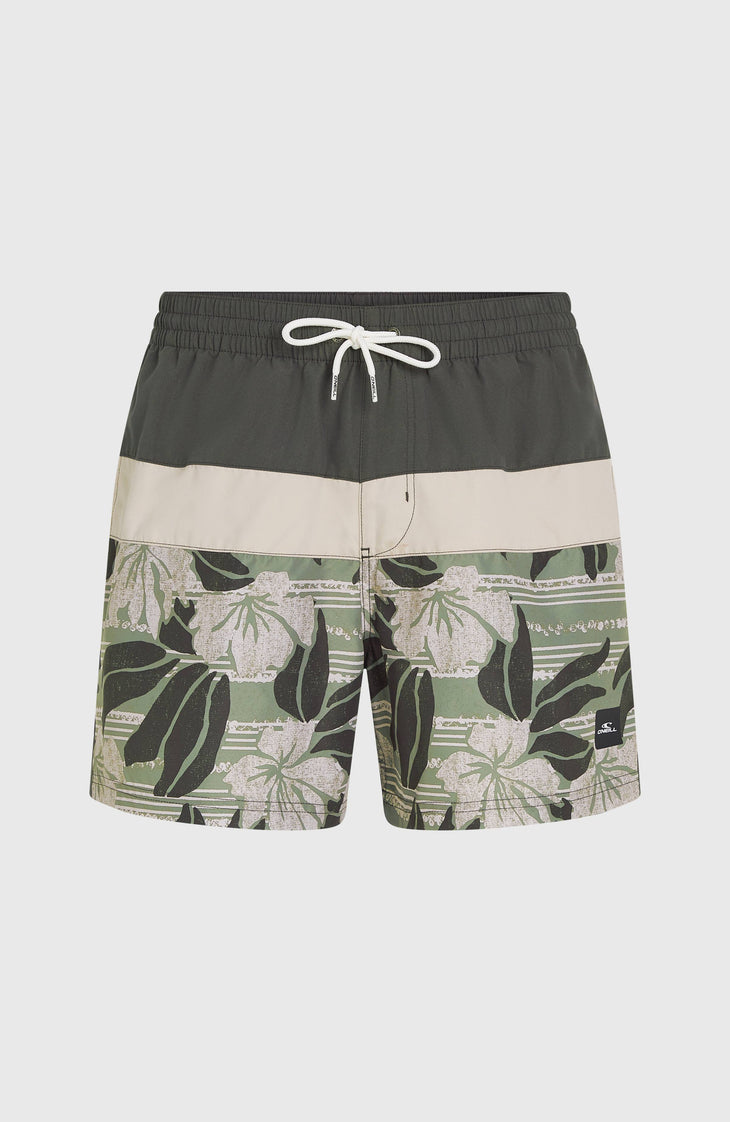 Cali Block 15'' zwembroek | Green Dusty Flower