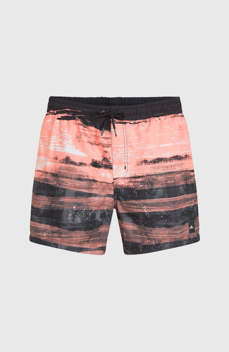 Cali Gradient 15'' zwembroek | Coral Melted Texture