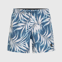 Cali Floral 16'' zwembroek | Blue Dipped Leaves