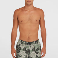 Cali Floral 16'' zwembroek | Green Dusty Flower